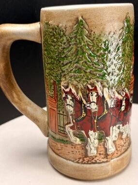 Vintage Budweiser Champion Clydesdales Beer Stein Ceramarte Brazil 70's rare